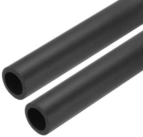sourcing map Rohrisolierung, Schaumstoffrohr, Isolierung, 22 mm, Innendurchmesser: 32 mm, Außendurchmesser: 61 cm, Wärmeerhaltung für Frostschutz-Isolierung, Griffgriff, Schwarz, 2 Stück