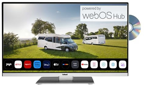 Gelhard GTV2292 Smart TV mit WebOS & DVD und Bluetooth DVB-S2/C/T2 (Kabel/Satellit/Terrestrisch) & Streaming für 12 Volt / 24 Volt / 230Volt Full HD, Wi-Fi, HDMI für Wohnmobile/LKW/Boot & Zuhause