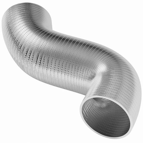 76mm (3) ID Aluminium Flexible Air Duct for Cooker Hood, Air Conditioner, Extractor Fan, Tumble Dryer - 2m / 6.5ft Semi-Rigid Exhaust Hose - Ventilation Ducting