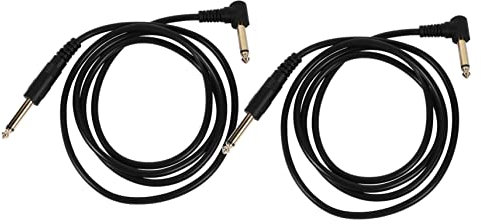Vaguelly 2pièces Câble Instrument Audio Cordon De Guitare Avec Connecteurs Droit Et Angulé Pour Amplificateur De Basse Et Équipement Audio