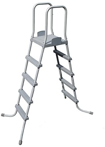Échelle de piscine Grande Piscine Accessoires Piscine Escalator Support Piscine Piscine Piscine Échelle Panneaux latéraux solides pour plus de solidité(132cm)