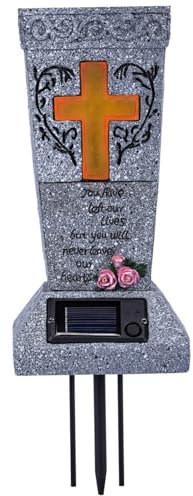 Vase tomba del cimitero solare con vasi di cimitero in croce e lamento in luce con punte intagliate da tomba resistente alle intemperie per fiori finti/freschi, fiore non incluso, vaso tomba del cimi