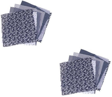 SHINEOFI 4 Sätze À 14 Stück Patchworkstoff gesteppter Stoff Drucktuch Quilt-Stoffbündel Cotton Fabric Stitch Kissenbezug flickenteppich Baumwollkleidung Stoff zum Nähen selber Machen Navy