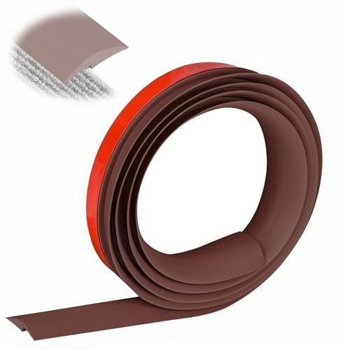 Selbstklebend Vinyl, Bodenleiste, Übergangsleiste, Abschlussprofil, Abdeckleiste, Türschwelle, selbstklebende, Bodenübergangsstreifen, für Laminatbodenbeläge(Brown,9.8ft x 1.38in)