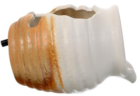 VOSAREA Ceramic Pond Spitter Decoration Small White Water Feature Spitter Pot for Garden and Balcony Diy Hydroponic Decor No Pump Included