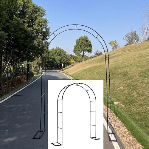 Arche de jardin en métal pour plantes grimpantes, vigne de rose, tonnelle et pergola, arche de terrasse, arche pour jardin, fête, cérémonie de mariage, 1,2 x 2,2 x 0,4 m (noir)