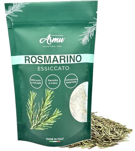 Armu - Romarin Séché 50 g - Origine Italienne - Romarin en Vrac pour Tisanes, Infusions et Cuisine - Récolte Manuelle, Séchage Délicat, Élaboration Artisanale