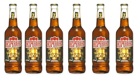 Desperados Nocturno Aguardiente Bier 6 x 400ml mit 7% Vol. - Aromatisiertes dunkles Lagerbier- Inkl. Haus der Biere Berlin Bierdeckel