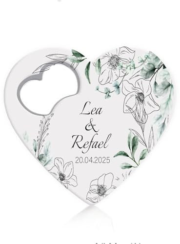 Décapsuleur personnalisé en forme de cœur, cadeau de mariage, cadeau de mariage personnalisé (C)