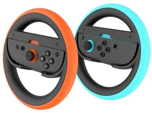 2PCS Steering Wheel Controller for Switch 2, for Joy Con Controller Racing Wheel Hand Grip for Ma-rio Kart World 8 Deluxe