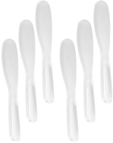 MOTHNUR Spatola per Maschera Viso in Plastica Trasparente 6 Pezzi Pennello Flessibile Riutilizzabile per Creme Fanghi e Argilla Applicatore Leggero per Cura della Pelle e Trattamenti