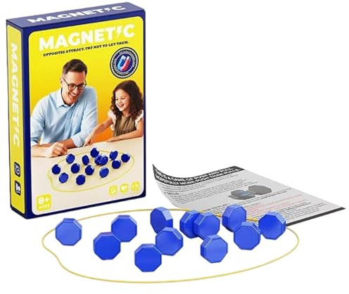 Magnetisches Schachspiel, Strategietisch mit 20 Magnetsteinen & verstellbarem Faden, Tragbares & Bildungsreiches Gesellschaftsspiel for Kinder & Erwachsene, Familien-, Reise- & Partyspiel