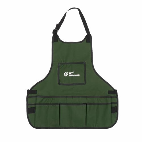 IOIUSKKU Delantal Flexible con Bolsillos para Asar a la Parrilla. Incluye cinturón de liberación rápida. Delantal de Trabajo Tela Oxford Resistente al Agua y Duradero con Bolsillos para Mujer.