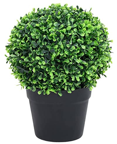 Generico Piante di Bosso Artificiale 2 pz a Sfera con Vaso Verde 32 cm,Casa e Giardino,Arredo,Flora Artificiale,Verde,4 kg,336519