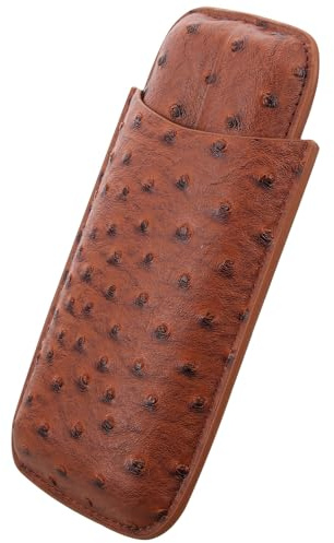 SECFOU Custodia Portatile per Sigari in Pelle Marrone, Facile da Pulire e Mantiene Freschi i Sigari, per Trasporto la Conservazione Durante i Viaggi
