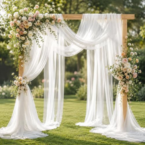 Weißer Tüllstoff 12m x 160cm, Soft Tüllstoff Tüll Stoffe Zum Dekorieren, Weiß Tüll Tüllrock Tischläufer für Hochzeit Vorhang Hochzeitsbogen Party Geschenke Basteln