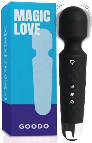 Wmmner Magic Wand Massager Estimulador de Clítoris Femenino 20 Modos de Vibración + 8 Velocidades Mujer Juguetes Eróticos Vibrador Mujer Potente Y Silencioso Masajeador Corporal para Parejas/Negro