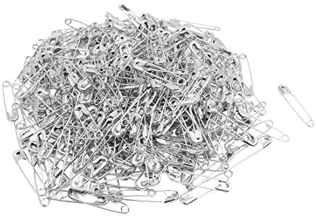 sourcingmap Metallkläder fästverktyg klämma säkerhetsnålar 500 st silverton