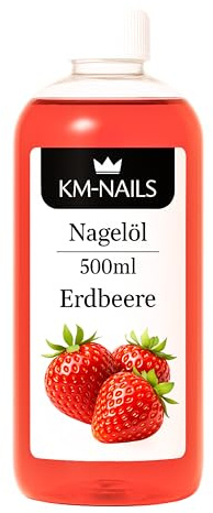 KM-Nails Nagelöl Erdbeere super Duft & Pflege 500ml Paraffin frei - Made in Germany