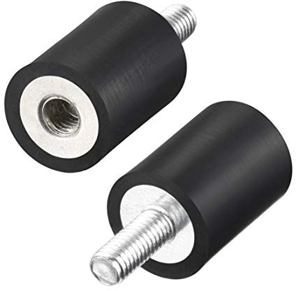 sourcing map 2Stk.M5 Stecker Buchse Gummilager Stoßdämpfer D15mmxH20mm | Gummimatte für Motor Generator Kompressor Garage Umkehrosmosepumpe Schlagluftgenerator Autospulen
