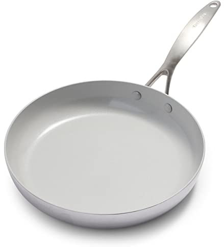GreenPan Venice Pro Tri-Ply Stainless Steel Healthy Ceramic Non-Stick 30cm Frying Pan Skillet, PFAS Free, Multi Clad, Induction, Oven Safe, Silver