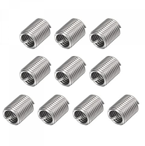 uxcell Wire Thread Inserts 1/2-13 UNC 2.0D 304 Stainless Steel Helical Type Coiled Wire Screw Repair Threaded Sleeve Steel Sheath 10pcs