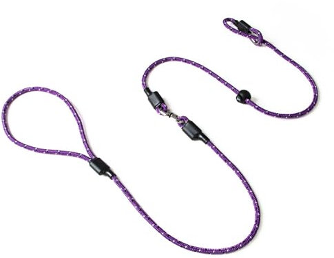 Dog & Field Pro Trialler Swivel Slip Lead, Purple. 1.2m Rope Slip Lead For Dogs With Button Press Stopper, Easy To Slip On, No Collar Or Harness Needed. Anti-Tangle Dog Leash (Purple)