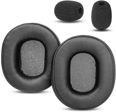 HTINDUSTRY Cuscino sostitutivo per padiglioni compatibile con Trust GXT 414 ZAMAK auricolari padiglioni con pelle proteica più morbida/schiuma memory