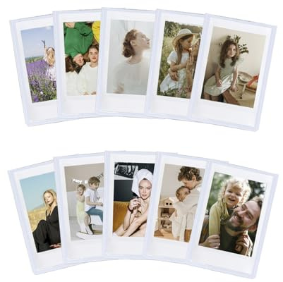 2x3 Small Magnetic Photo Frame,Personalised Mini Magnetic Picture Frames Refrigerator for Fujifilm Instax Mini 12 11 99 90 40 9 8 7 EVO 3 Inch Films, for 5.4cm*8.6cm Pictures(10Pcs) (10White)