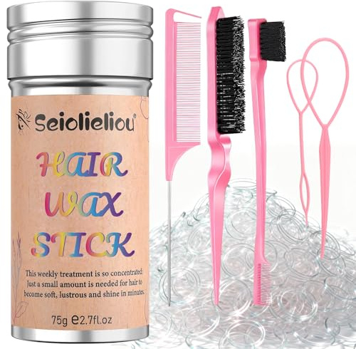 Hair Wax Stick Accessories for Girl-500Pcs Hair Elastics Wax Stick Brushes
