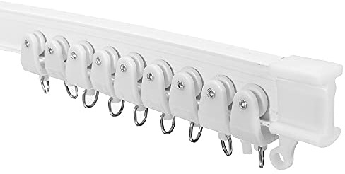 Carril flexible para cortinas, Techo flexible Montado Cortina Raítreo Raíz Retal Lline Windows Balcón Plástico Bendible Home Window Decor Accesorios(Top clamping,3.0m)