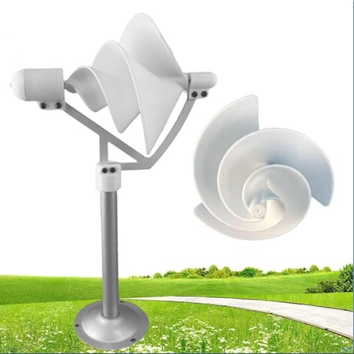 qudkdhs Aerogenerador de microespiral de 10 W, generador de imán Permanente (PMG), Modelo DIY con Arranque de Brisa Blanca y luz LED (1 Unidad)