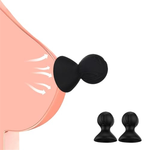 2 StüCk Schwarz Nippelsauger Set Silikon Brust Stimulation Set Brustwarzensauger Weich Bdsm Spielzeug FüR Frauen Sauger Brustpumpe FüR Paare Damen