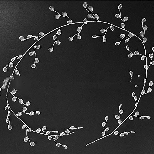 Kristall-Perlenkette, 1m Kristall Diamant Girlande, Acryl Perlen Zweiggirlande Dekor für DIY-Bastelarbeiten, Kaminsimsdekoration, Hochzeit, Weihnachten