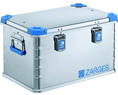 ZARGES - Caisse Aluminium Eurobox - Boîte Stockage & Transport Universelle - 600x400x250 mm - Aluminium Naturel - Poignées De Transport - Étanche & Durable - Idéal Palettes 1200x800