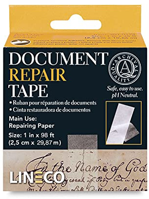 Lineco Archival Document Repair Tape 2.5cm X 98 Feet