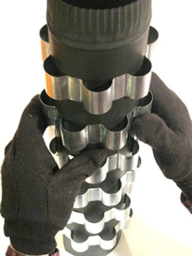 12 Aluminum Stovepipe Heat Exchanger Bands, 4 inch Dia Stove Pipe Radiators