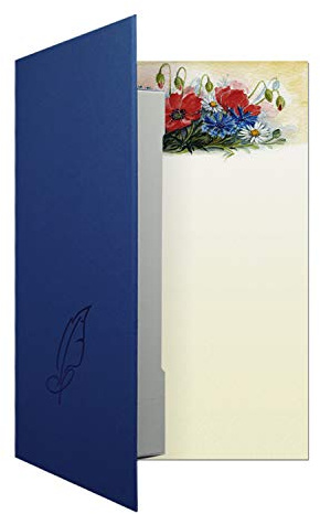 Briefpapiermappe Mohnblüte BM354 – 20 Blatt Designpapier DIN A4, 15 Umschläge DIN-lang – Hochwertiges Motivpapier Geburtstag, Einladung, Jubiläum, Liebesbrief, Blumen, Mohn – Druckerpapier 90 g/m²