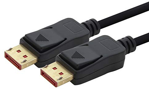 2 x câble DP 8K 60 Hz - 1 m - Câble Displayport, bande passante DP 1.4 de max. 32,4 Gbit s 7680 x 4320 60 Hz compatible 1.3, 1.2, 1.1, HDR10, HDCP 2.2 noir
