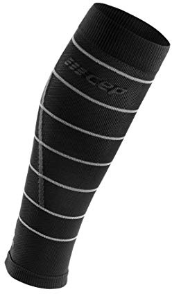 CEP – Reflective Compression Calf Sleeves für Damen | Reflektierende Laufsocken in schwarz | Größe III