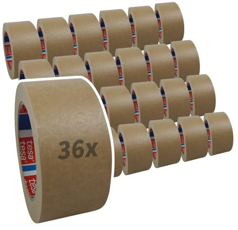 36 Rollen tesa 4713, Papierklebeband, Papier Packband, Verpackungsklebeband, 50mm x 50m, braun