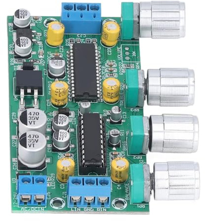 LiebeWH Verstärker Tone Board Vorverstärker Volume Control Board Treble Bass Volume Balance Modul Audioverstärkermodul für Heimkino AC10-24V DC12-32V