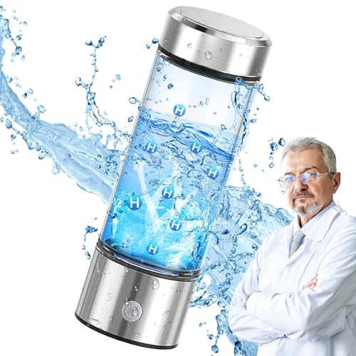 2025UPDATED Hydrogen Water Bottle, Hydrohealth Hydrogen Water Generator for 【Healthier Hydration】 – SPE & PEM Technology, Max 2500 PPB, Ideal for Gym, Home, Office, and Travel