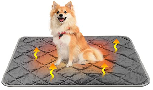 Tapis Chauffant pour Chat Chiens Animaux, Coussin Auto-Chauffant Couverture Thermique sans électricité & Batteries, Lavable Tapis Thermique Convient aux Chiots, Petits Chiens et Chats - 48x70cm