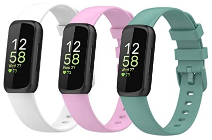 Waekethy Armband für Fitbit Inspire 3, Silikon Armbänder Sport Uhrenarmbänder Ersatzarmband Kompatibel mit Fitbit Inspire 3