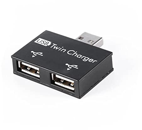 Ghulumn Cargador USB 2.0 un doble hembra dual 2 puertos USB DC 5V Conector Convertidor Adaptador Hub Splitter de carga
