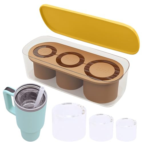 Stanley Cup Ice Mold, Set de glaçons en silicone avec couvercle, 3 moules à glaçons cylindriques 20 30 40 OZ accessoires, Stanley Cup Ice Mold