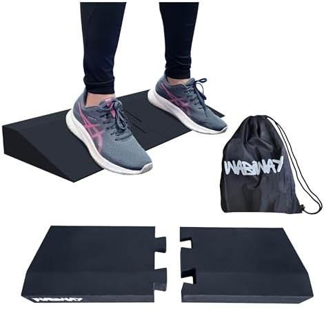 WABIWAY Squat Wedge Block – 2-in-1 Heel Elevated Slant Board for Squats & Calf Raises – Lightweight, Non-Slip EVA, Portable Workout Wedge for Strength & Recovery