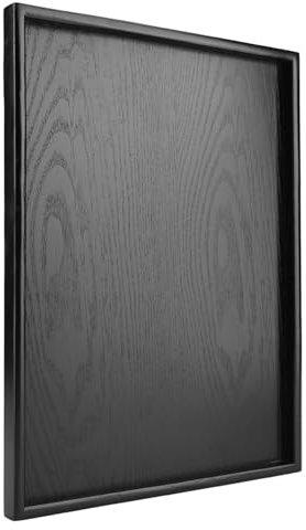 Plateau à thé en Bois Massif de Forme Rectangulaire de qualité Supérieure, Assiette de Service de Repas de Collation de café 40x30 Cm-Parfait pour Usage Domestique et