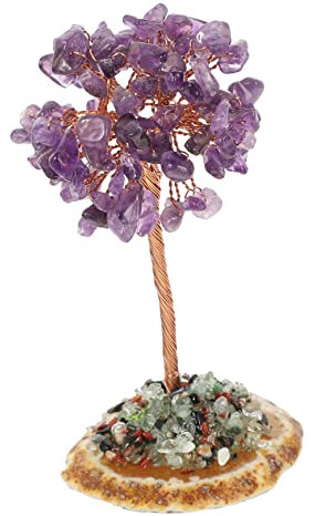 CORHAD Crystal Money Tree Dekoration Chakra Kristallbaum Statue Für Schreibtisch Feng Shui Reichtum Und Wohlstand Aus Hochwertigem Amethyst Und Stilvolles Wohnaccessoire